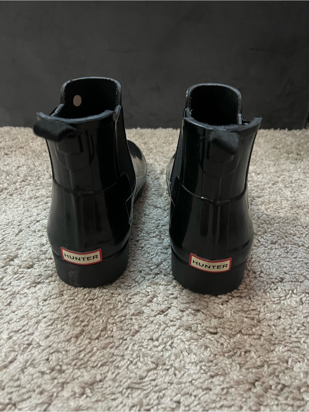 Hunter Gloss Black Women's Chelsea Rain Booties